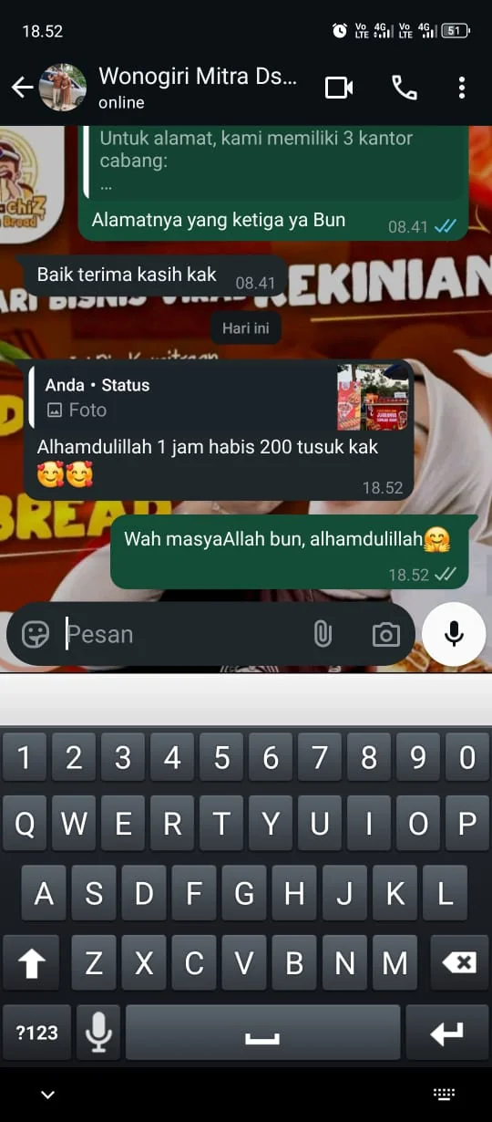 Testimoni mitra Wonogiri: 200 tusuk habis dalam satu jam